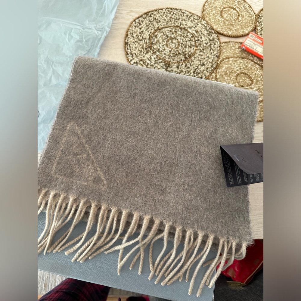 Prada soft warm cashmere with reversible design.